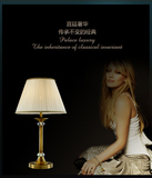 SG欧式现代简约床头 灯卧室客厅LED可 调光铜水晶台灯书房书桌灯