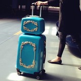 HM拉杆箱万向轮子母行李箱包20寸登机化妆箱女明星复古旅行箱24寸