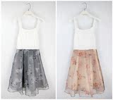 L*EST ROSE 日本原单连衣裙 吊带裙 针织拼接花朵欧根纱