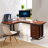 简约转角电脑桌台式办公桌子创意拐角钢木家用写字台简易书桌定制