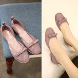 2016新款韩版芭蕾舞平底鞋女夏方头浅口软底花朵蛋卷女鞋中空单鞋