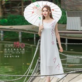 2016夏季汉服女古装改良棉麻唐装中国民族风女装中长款裙子连衣裙