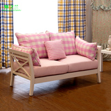 地中海布艺沙发123组合欧式实木沙发客厅家具美式乡村田园
