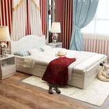 实木1.8米大床双人床松木床1.2成人简易木床欧式白色硬板床1.5米