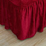 2016 特价 加厚 法莱 珊瑚绒 床裙式 床单 床罩 枕套 涤纶纯色