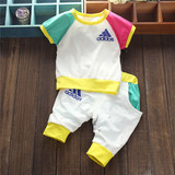儿童夏季短袖裤套装运动装 男女童夏新款潮三叶草两件套0-1-2-3岁