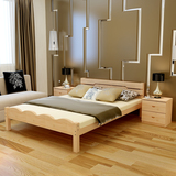 包邮双人床1.8米1.5实木床拖床单人床成人1.2榻榻米松木床储物床