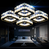 现代简约LED不锈钢水晶吸顶灯客厅灯 长方形卧室餐厅玄关艺术灯具