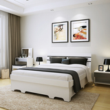 小户型简易收纳双人床1.8米板式床 现代简约 气动高箱储物床1.5米