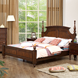 全实木床美式床特价乡村双人床1.8m橡木床1.5m婚床卧室高箱储物床