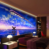 3D立体星空火车头梦幻客厅卧室儿童房电视背景墙大型壁画壁纸墙纸