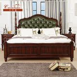 全实木床美式家具欧式床皮 1.8米双人特价床卧室新古典婚床