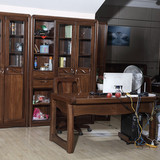 北美进口黑胡桃木电脑桌现代中式家具全实木书桌家用写字台办公桌