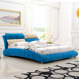 包邮北欧双人布艺床简约现代床1.5米小户型可拆洗软包布床1.8米