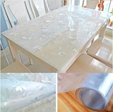 PVC波斯菊水晶板桌面桌布吧台垫软质玻璃防水油餐台书桌茶几胶垫