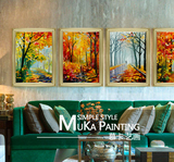 炫彩树欧式客厅装饰画油画沙发背景墙挂画美式餐厅壁画卧室装饰画