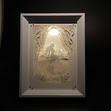 欧式LED小夜灯台灯宜家简约家居立体纸雕画框灯框创意礼品 美人鱼