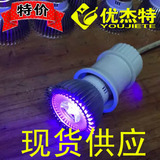 大功率LED紫光灯泡 UV无影胶固化灯 照琥珀荧光物3W紫外线验钞灯