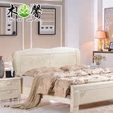 白蜡木全实木床现代简约中式双人床1.8米高箱储物婚床卧室家具