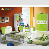儿童床青少年儿童家具男孩卧室组合四件套套房女孩家具苹果绿套房