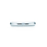 香港正品代购蒂芙尼戒指Tiffany铂金镶圆形钻戒3毫米男女情侣对戒