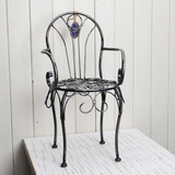 外贸出口工艺品批发欧式铁艺小椅子户外花园园艺用品家居换鞋凳