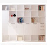 创意板式书架储物柜带门办公书橱白色置物柜多格柜文件柜