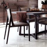 水木现代简约实木餐椅北欧时尚休闲椅子创意软包皮椅子书椅靠背椅
