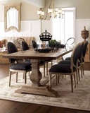法式乡村餐桌 实木仿古做旧家具 美式乡村欧式餐桌椅风化橡木现货
