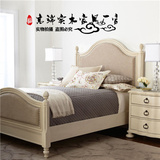 新款美式实木双人床时尚创意布艺软包婚床经济型卧室大床可定制