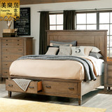 美式实木床定做卧室双人床1.8米带抽屉床田园公主床橡木床特价