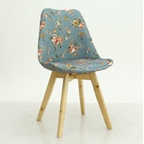 伊姆斯餐椅宜家休闲现代时尚包布靠背办公椅简约实木餐厅椅咖啡椅