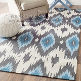 手工腈纶地毯北欧宜家纯色简约现代几何客厅卧室床边地毯定制特价
