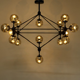 北欧魔豆吊灯简约复古创意美式工业风客厅餐厅咖啡厅铁艺玻璃圆球