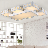 现代大气LED客厅 灯水晶卧室灯具温馨浪漫吸顶灯简约长方形调光灯