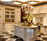 郑州欧式开放式厨房整体实木橱柜定做美式整体橱柜定制石英石台面