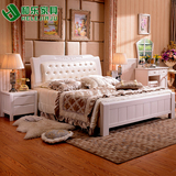 白色全实木床1.81.5双人高箱储物床橡木卧室简约现代中式特价包邮