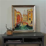 威尼斯风景手绘欧式油画别墅书房客厅样板房酒店装饰玄关画特价