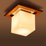 现代简约日式过道吸顶灯 木纹玄关阳台卫生间卧室LED中式圆形灯具