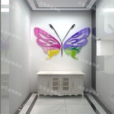 3D亚克力立体七彩蝴蝶客厅卧餐厅走廊装饰画墙贴儿童房幼儿园贴饰