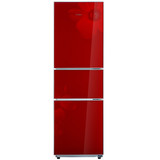 Midea/美的 BCD-206TGM(E) 206升 三门冰箱 玻璃面板花韵红电冰箱