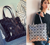 日本三宅一生女包代购同款拼接包几何菱格包折叠包单肩手提包包