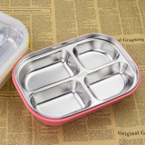 韩国学生分格饭盒不锈钢保温四五格便当盒进口儿童餐盘304分餐