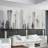 抽象简约墙纸黑白后现代客厅定制沙发背景墙壁纸艺术创意大型壁画