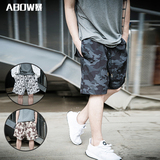 【ABOW】原创设计潮男迷彩五分裤沙滩裤休闲短裤子潮牌男裤短个性