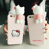 韩国可爱iphone6手机壳挂绳苹果6s Plus硅胶套Hello Kitty凯蒂猫