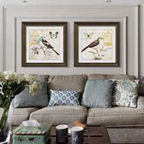 客厅装饰画美式挂画沙发背景墙画 卧室壁画花鸟Harbor HH风格