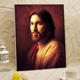 耶稣自油自画diy数字油画宗教信仰人物欧式客厅卧室装饰壁画特价