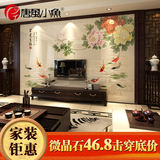 中式客厅电视背景墙瓷砖浮雕微晶石瓷砖背景墙文化石壁画富贵有余