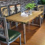 北欧复古时尚水曲柳贴皮实木脚长方形家居餐桌咖啡馆桌子办公书桌